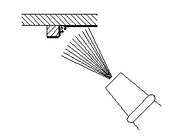 Figure 1: Spray painting of inside corners