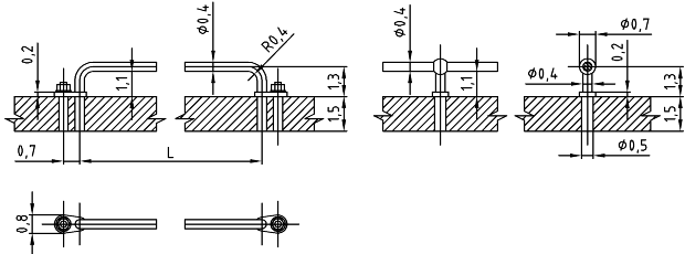 Figur 3 og 4: Håndbøjle af rundjern, midterbefæstigelse på håndbøjle.